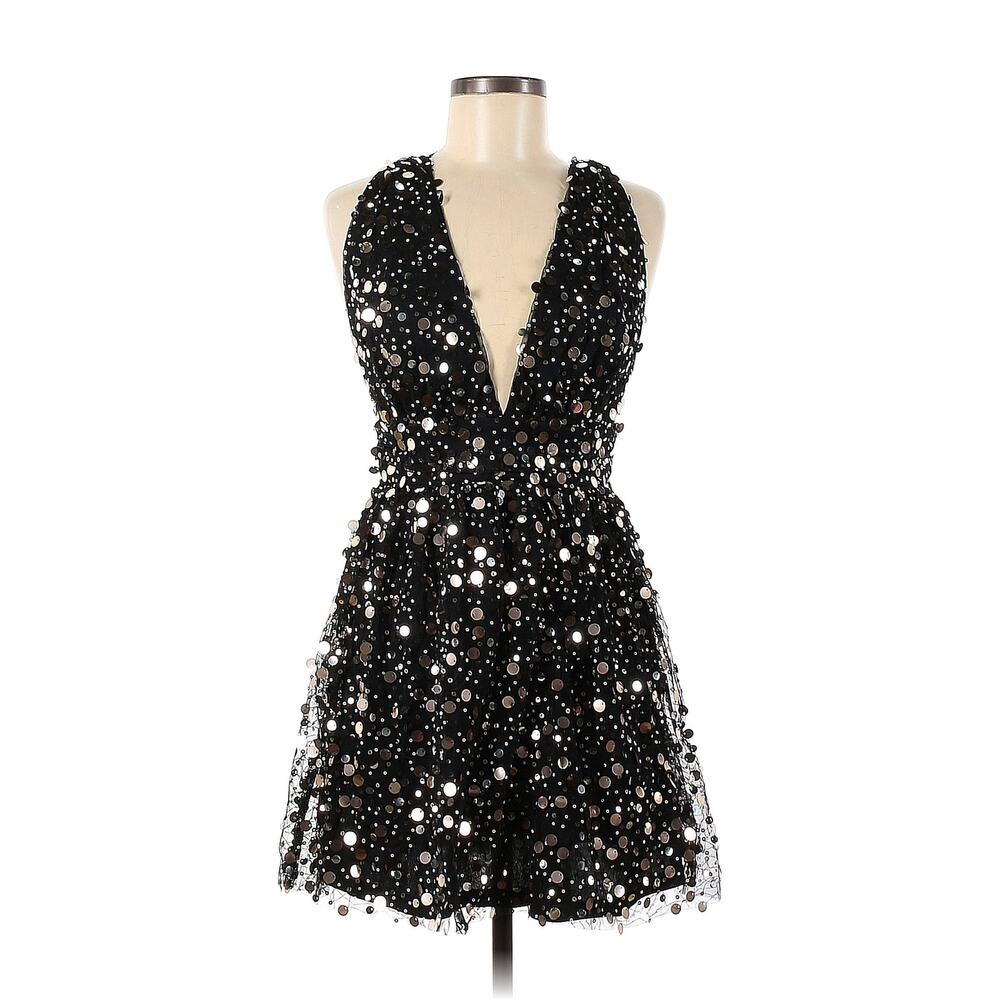 Lulus Shine On You Black Sequin Mini Skater Dress S NWT - Picture 5 of 12